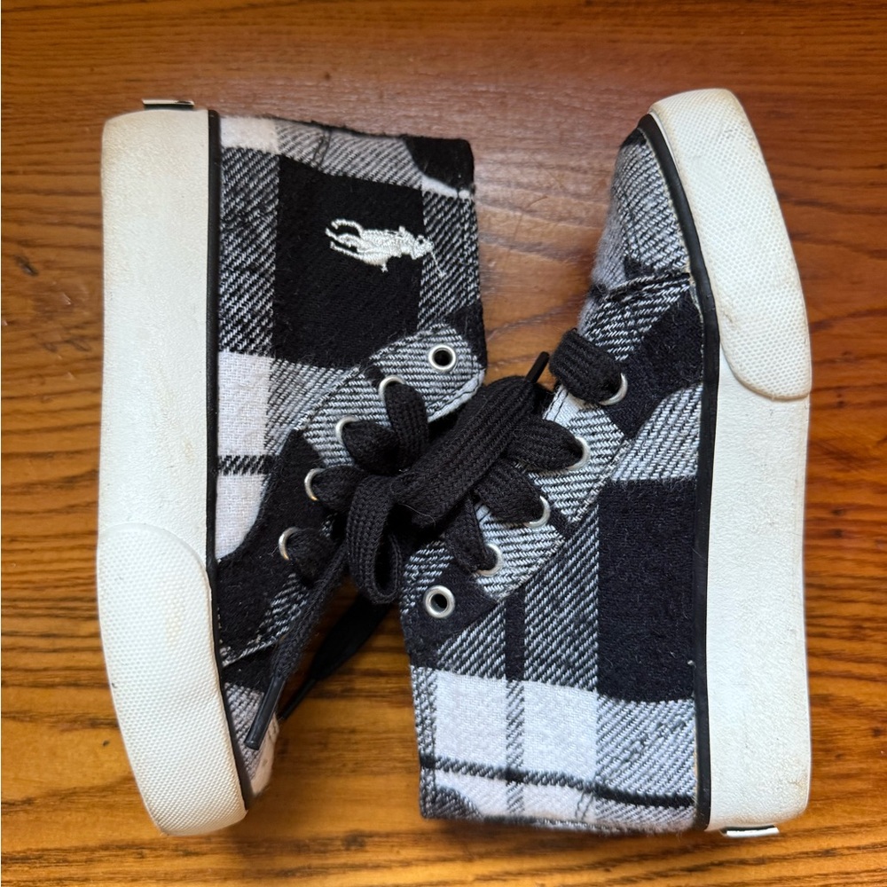 Polo by Ralph Lauren Kids Plaid Sneakers - Black and White